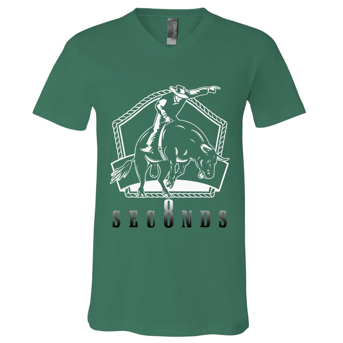Cowboy Bull Riding Ask Me In Eight Seconds V-Neck T-Shirt