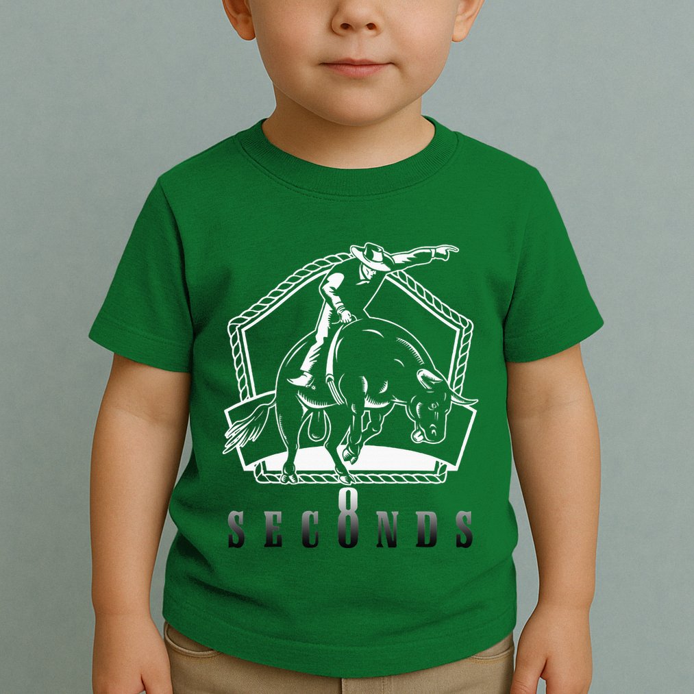 Cowboy Bull Riding Ask Me In Eight Seconds Toddler T-Shirt