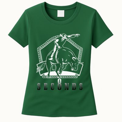 Cowboy Bull Riding Ask Me In Eight Seconds Womens T-Shirt