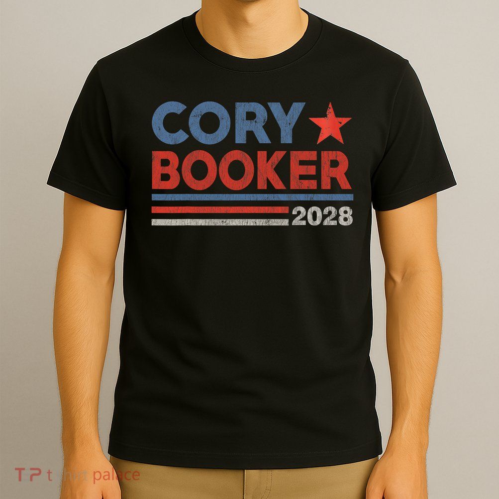 Cory Booker Retro Stripe - Cory Booker For President 2028  T-Shirt