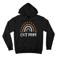 Cute Boho Rainbow Cat Mom Hoodie