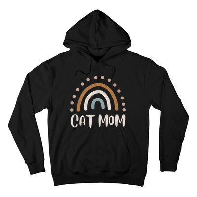 Cute Boho Rainbow Cat Mom Hoodie