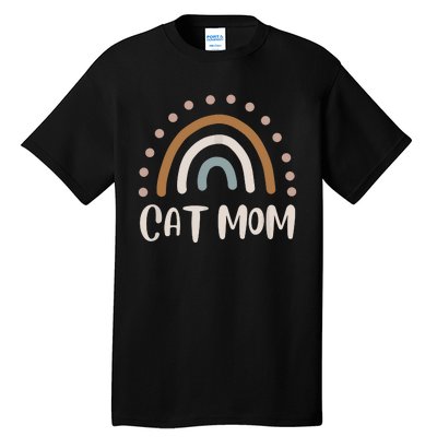 Cute Boho Rainbow Cat Mom Tall T-Shirt