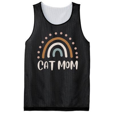 Cute Boho Rainbow Cat Mom Mesh Reversible Basketball Jersey Tank