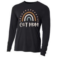 Cute Boho Rainbow Cat Mom Cooling Performance Long Sleeve Crew