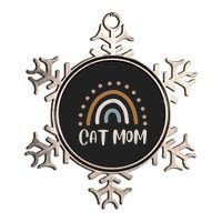 Cute Boho Rainbow Cat Mom Metallic Star Ornament