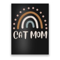 Cute Boho Rainbow Cat Mom Poster