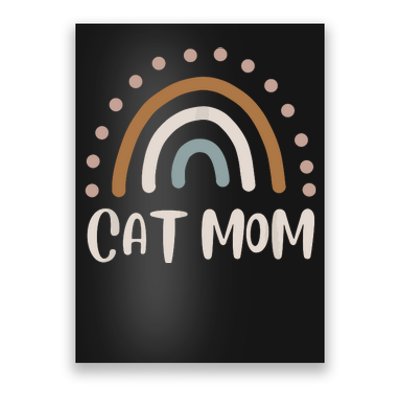 Cute Boho Rainbow Cat Mom Poster