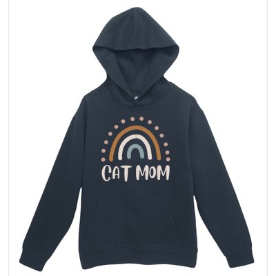 Cute Boho Rainbow Cat Mom Urban Pullover Hoodie