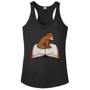 Cute Bear Reading Books Literature Nature Ladies PosiCharge Competitor Racerback Tank