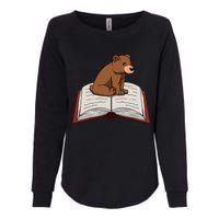 Cute Bear Reading Books Literature Nature Womens California Wash Sweatshirt