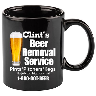 Clints Beer Removal Service Pints Pitchers Kegs 11oz C Handle Ceramic Mug