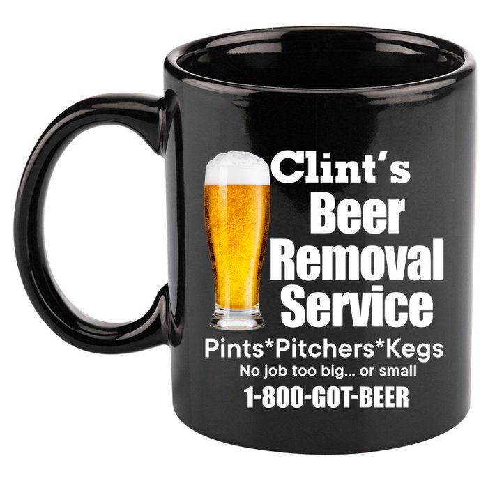 Clints Beer Removal Service Pints Pitchers Kegs 11oz C Handle Ceramic Mug