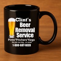 Clints Beer Removal Service Pints Pitchers Kegs 11oz C Handle Ceramic Mug