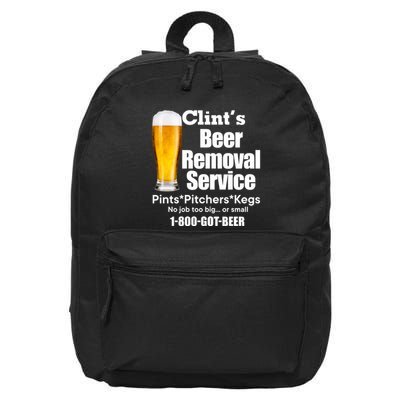 Clints Beer Removal Service Pints Pitchers Kegs 16 in Basic Backpack