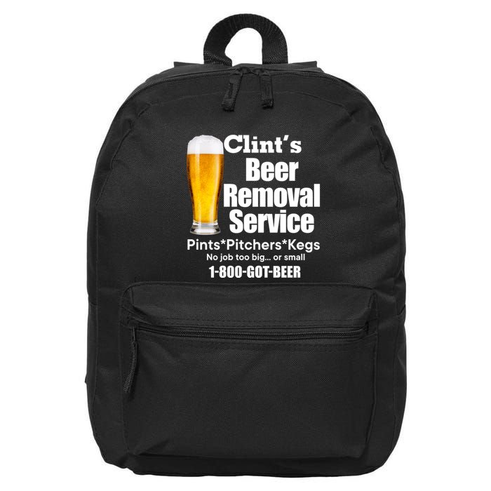 Clints Beer Removal Service Pints Pitchers Kegs 16 in Basic Backpack