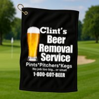 Clints Beer Removal Service Pints Pitchers Kegs Golf Towel