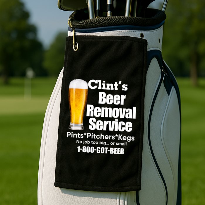 Clints Beer Removal Service Pints Pitchers Kegs Golf Towel