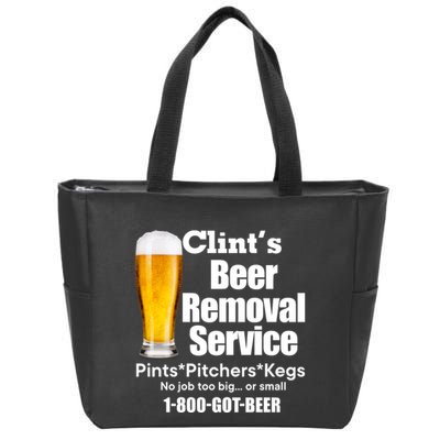 Clints Beer Removal Service Pints Pitchers Kegs Zip Tote Bag