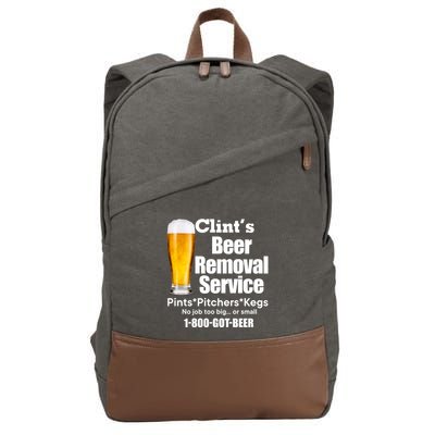 Clints Beer Removal Service Pints Pitchers Kegs Cotton Canvas Backpack