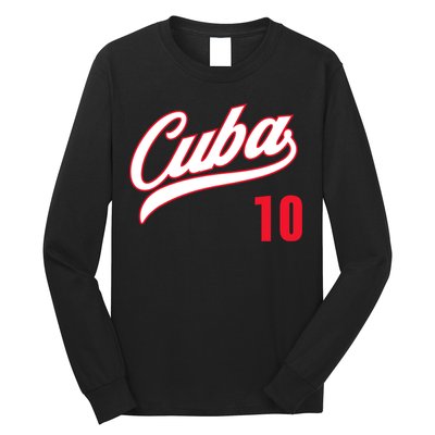 Cuba Baseball Remera Beisbol Cuban Jersey 10 Long Sleeve Shirt
