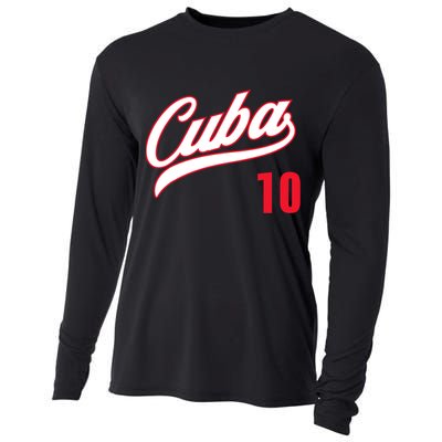 Cuba Baseball Remera Beisbol Cuban Jersey 10 Cooling Performance Long Sleeve Crew