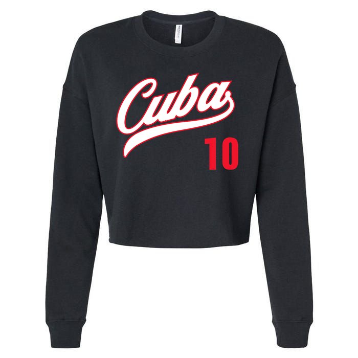 Cuba Baseball Remera Beisbol Cuban Jersey 10 Cropped Pullover Crew