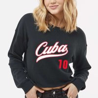 Cuba Baseball Remera Beisbol Cuban Jersey 10 Cropped Pullover Crew