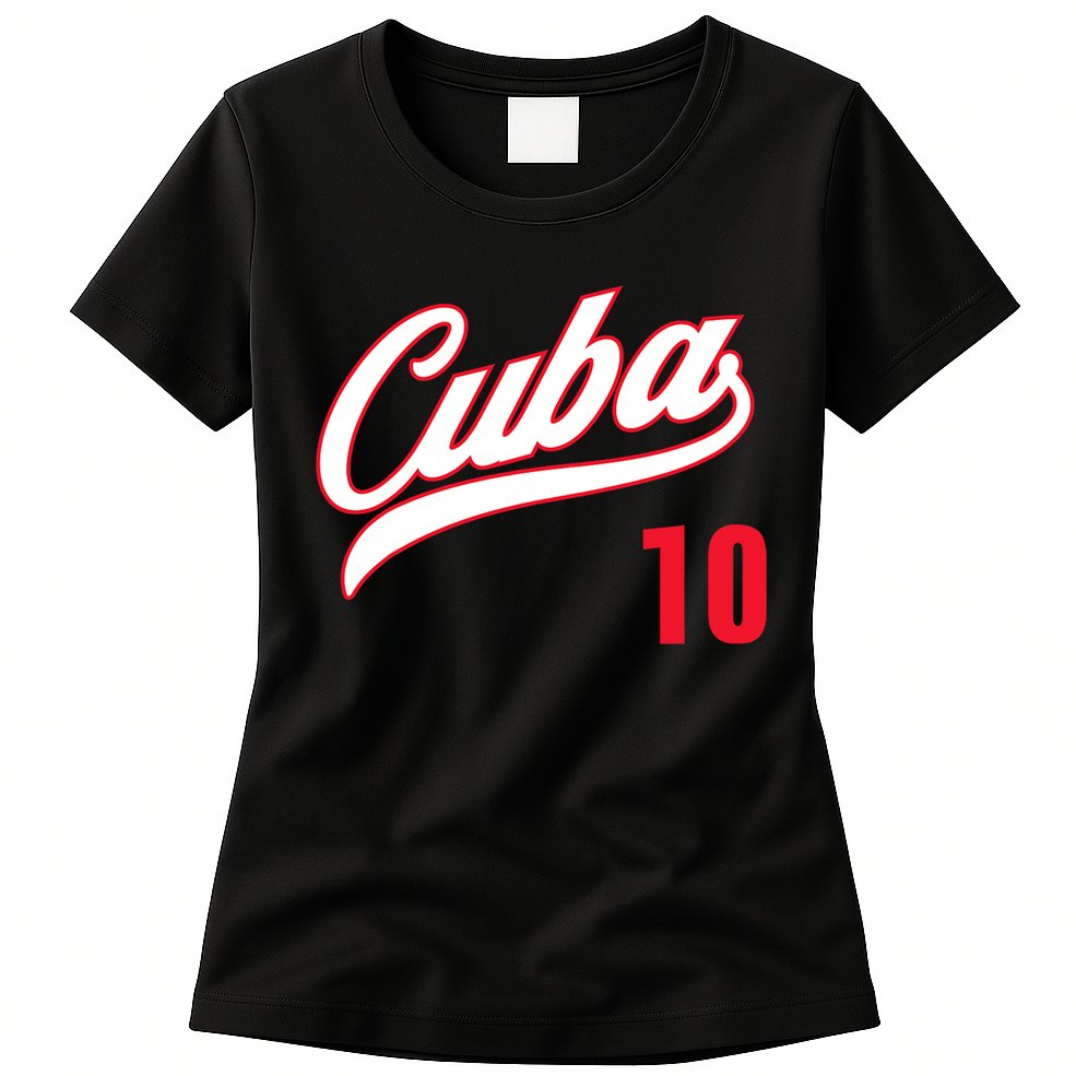 Cuba Baseball Remera Beisbol Cuban Jersey 10 Womens T-Shirt