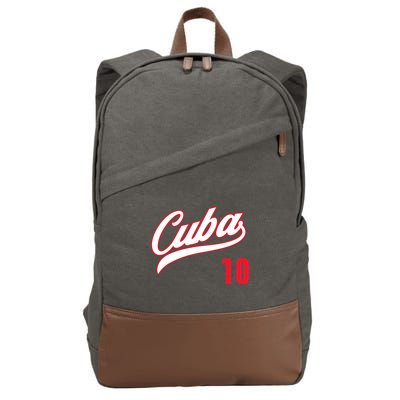 Cuba Baseball Remera Beisbol Cuban Jersey 10 Cotton Canvas Backpack