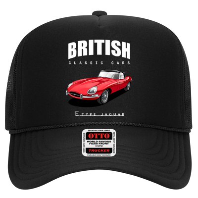 Classic British Red Etype Jaguar Convertible Sports Car Gift Trucker Hat