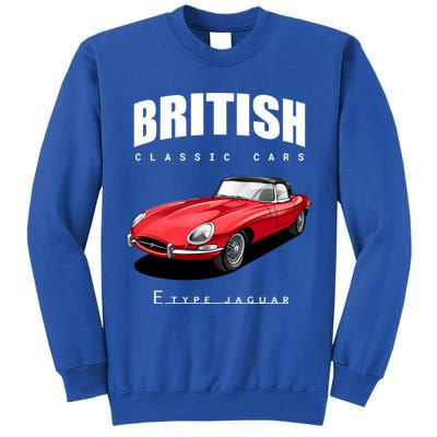 Classic British Red Etype Jaguar Convertible Sports Car Gift Tall Sweatshirt