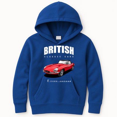 Classic British Red Etype Jaguar Convertible Sports Car Gift Kids Hoodie