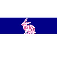 Chinoiserie Bunny Rabbit Vintage Pink And White Floral Print Cute Gift Bumper Sticker