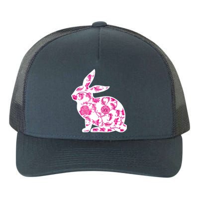 Chinoiserie Bunny Rabbit Vintage Pink And White Floral Print Cute Gift Yupoong Adult 5-Panel Trucker Hat