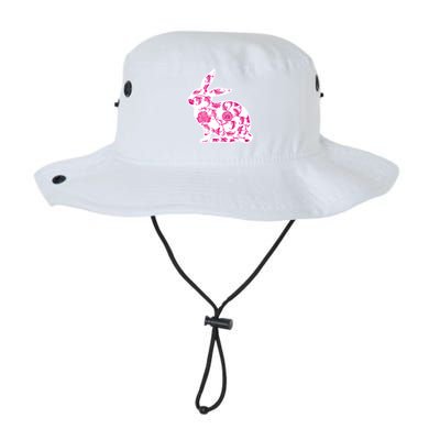 Chinoiserie Bunny Rabbit Vintage Pink And White Floral Print Cute Gift Legacy Cool Fit Booney Bucket Hat