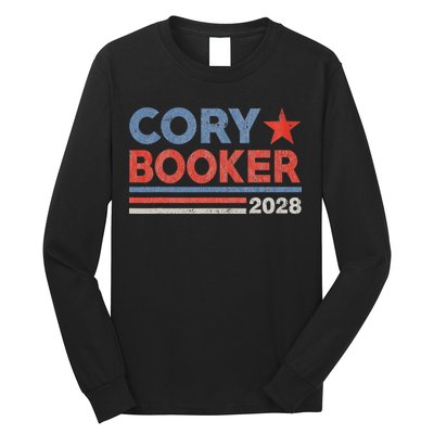 Cory Booker Retro Stripe Cory Booker For President 2028 Long Sleeve Shirt