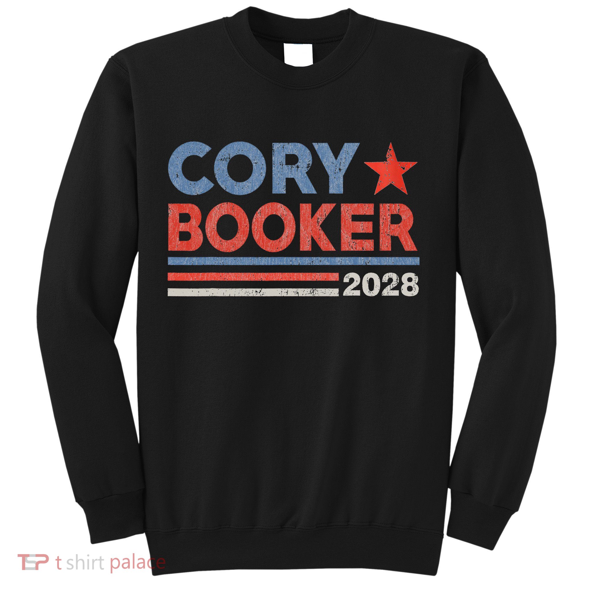 Cory Booker Retro Stripe Cory Booker For President 2028 Sweatshirt