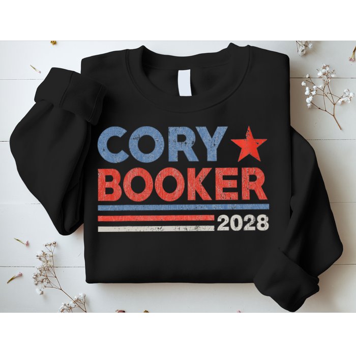 Cory Booker Retro Stripe Cory Booker For President 2028 Sweatshirt
