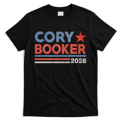 Cory Booker Retro Stripe Cory Booker For President 2028 T-Shirt