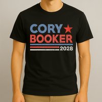 Cory Booker Retro Stripe Cory Booker For President 2028 T-Shirt