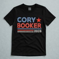 Cory Booker Retro Stripe Cory Booker For President 2028 T-Shirt