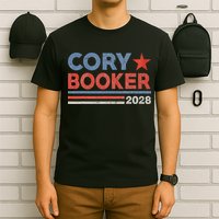Cory Booker Retro Stripe Cory Booker For President 2028 T-Shirt