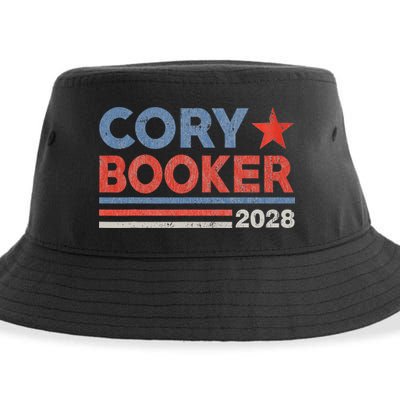 Cory Booker Retro Stripe Cory Booker For President 2028 Sustainable Bucket Hat