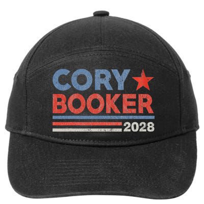 Cory Booker Retro Stripe Cory Booker For President 2028 7-Panel Snapback Hat