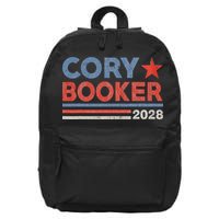 Cory Booker Retro Stripe Cory Booker For President 2028 16 in Basic Backpack