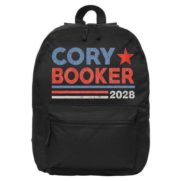Cory Booker Retro Stripe Cory Booker For President 2028 16 in Basic Backpack