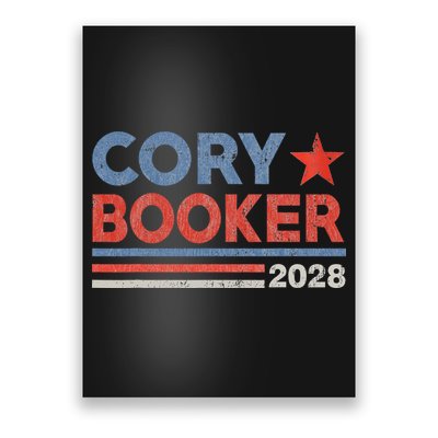 Cory Booker Retro Stripe Cory Booker For President 2028 Poster