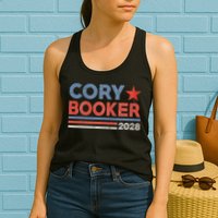 Cory Booker Retro Stripe Cory Booker For President 2028 Womens Tank Top