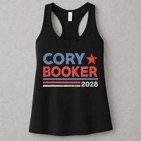 Cory Booker Retro Stripe Cory Booker For President 2028 Womens Tank Top